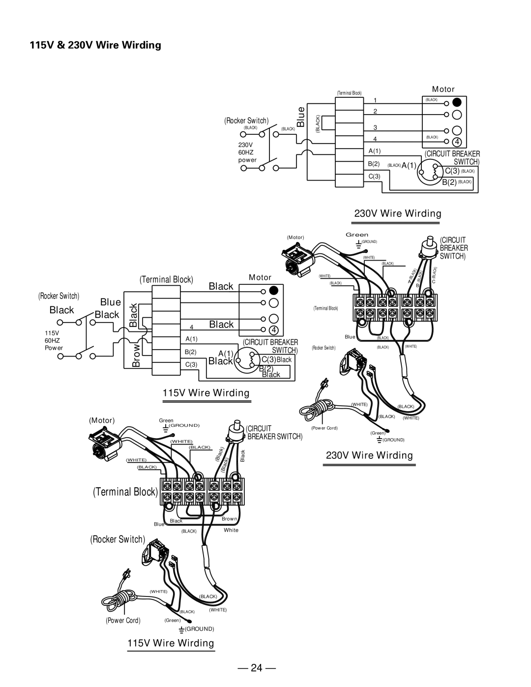 Hitachi C10FL instruction manual Terminal Block 