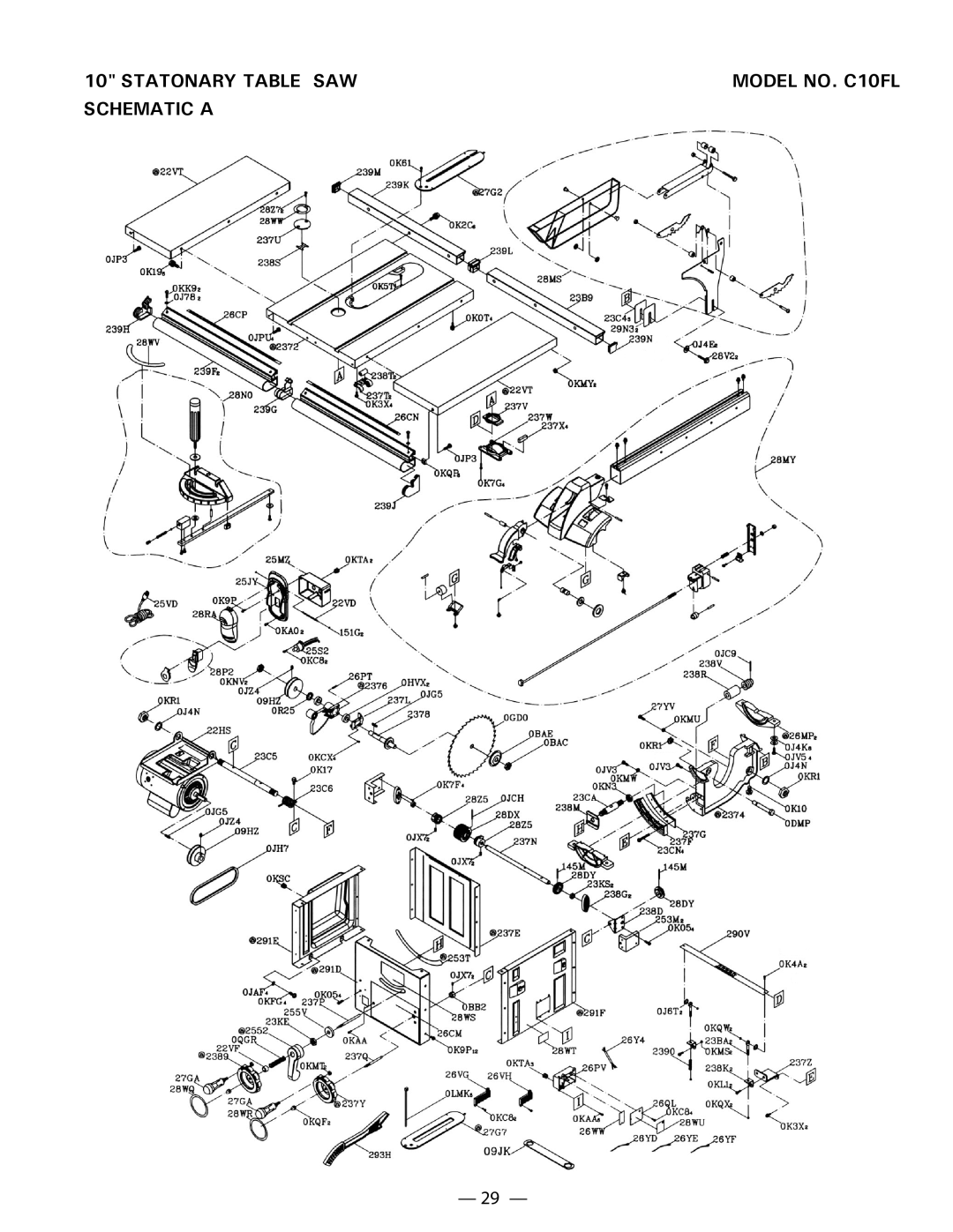 Hitachi instruction manual Statonary Table SAW Model NO. C10FL Schematic a 