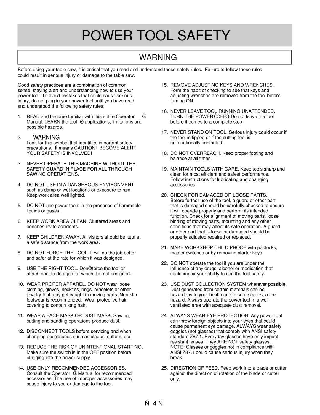 Hitachi C10FL instruction manual Power Tool Safety, Check for Damaged or Loose Parts 