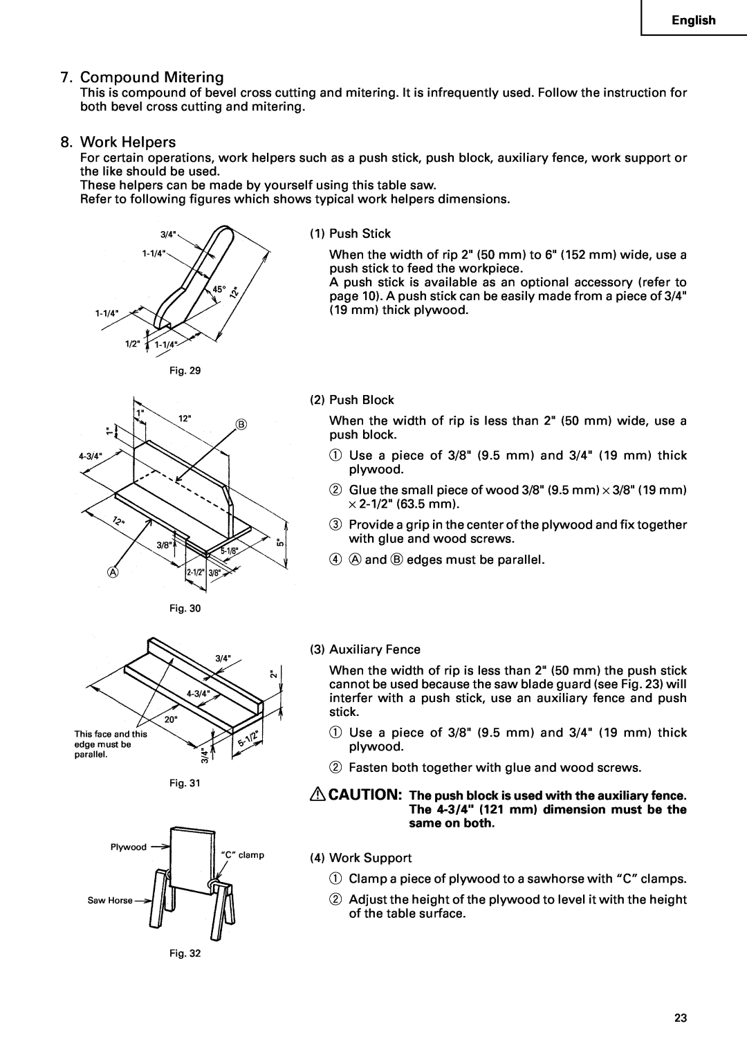 Hitachi C10RA2 instruction manual Compound Mitering, Work Helpers 