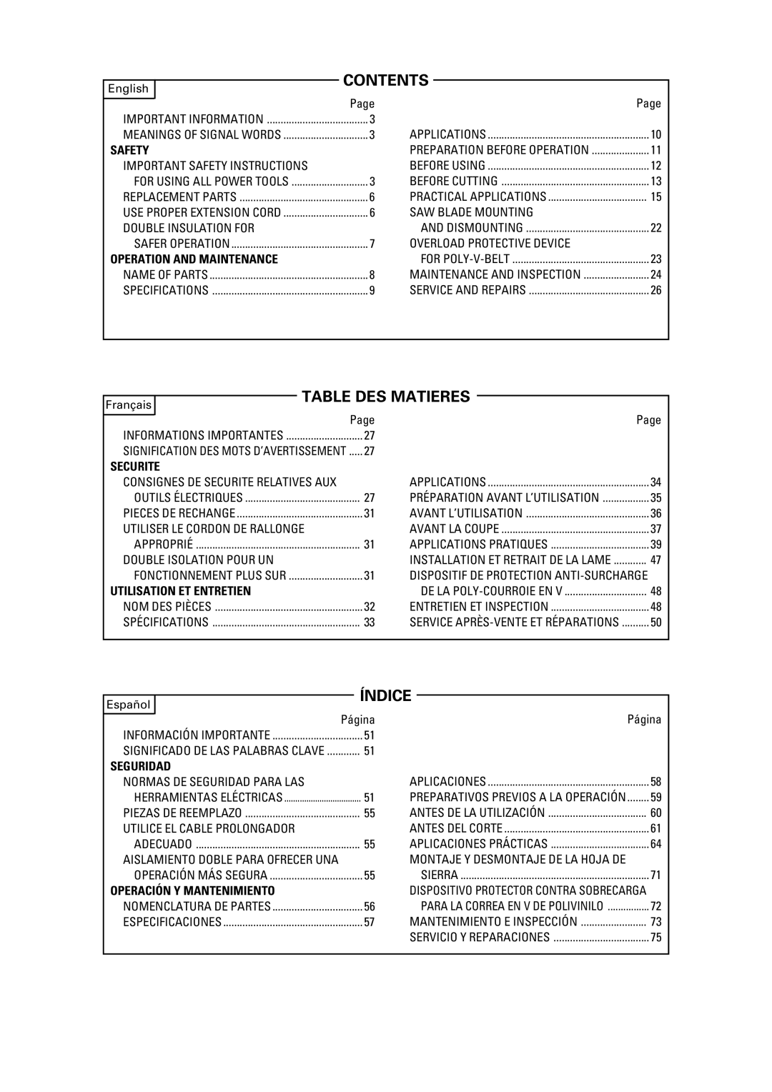 Hitachi C12FSA instruction manual Contents 