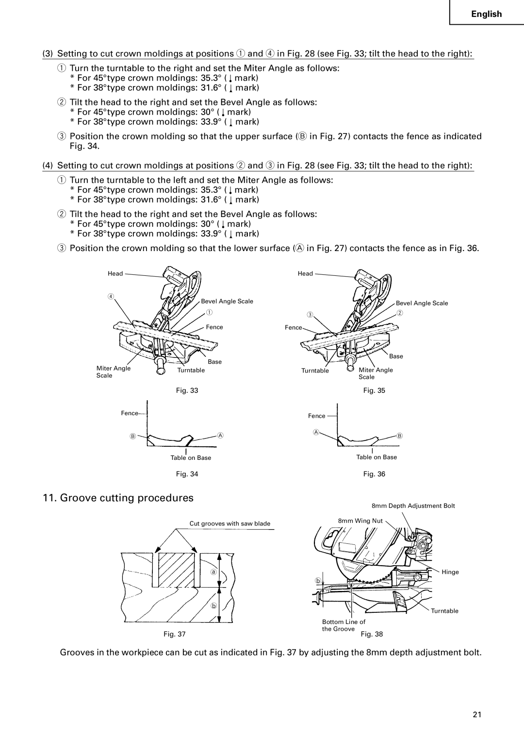 Hitachi C12FSA instruction manual Groove cutting procedures 