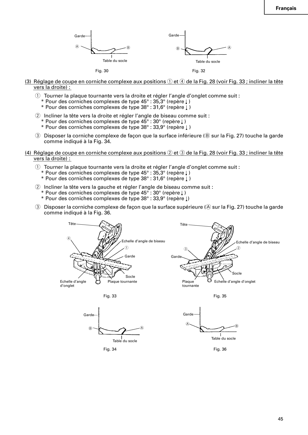 Hitachi C12FSA instruction manual Garde Table du socle 