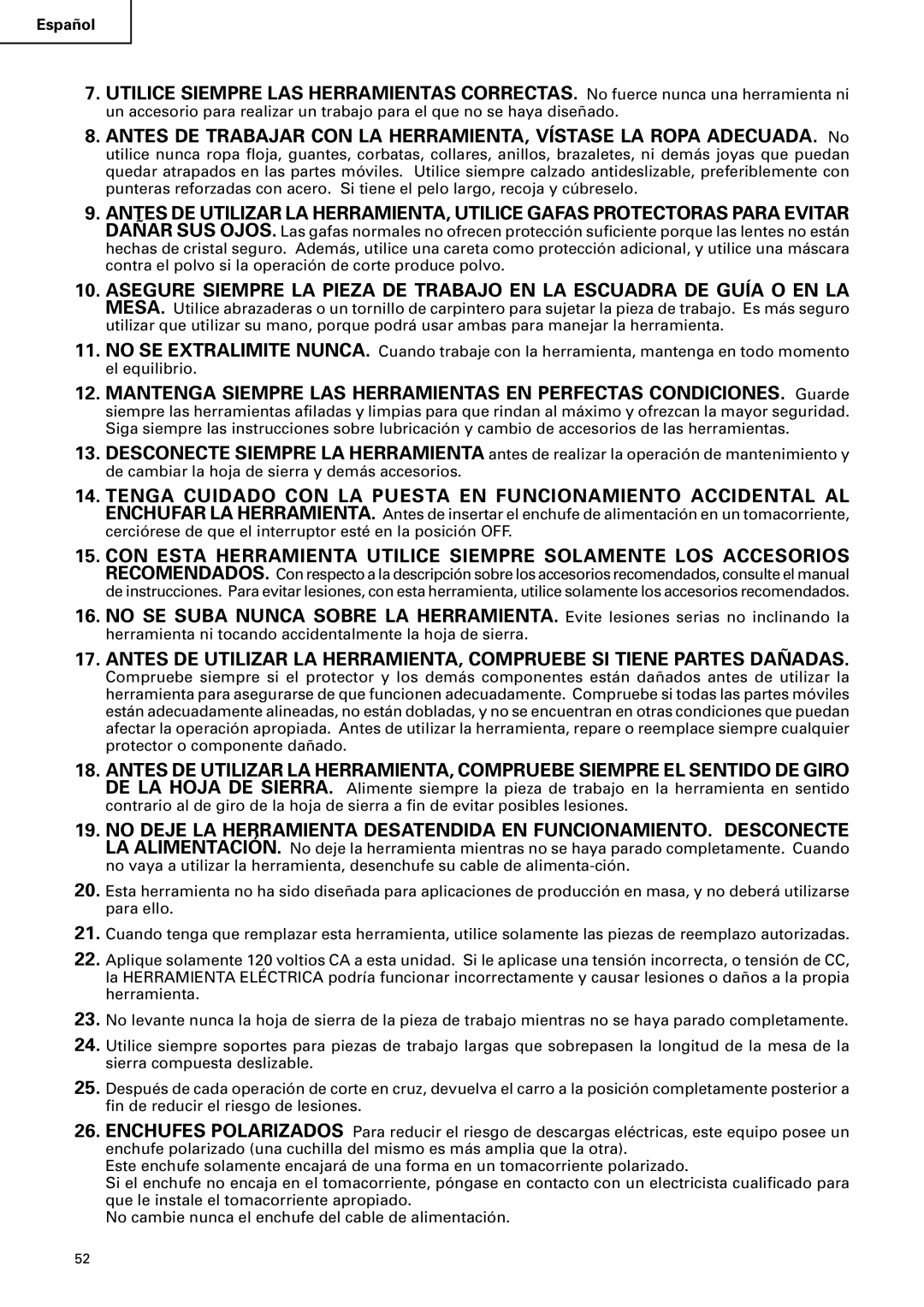 Hitachi C12FSA instruction manual Español 