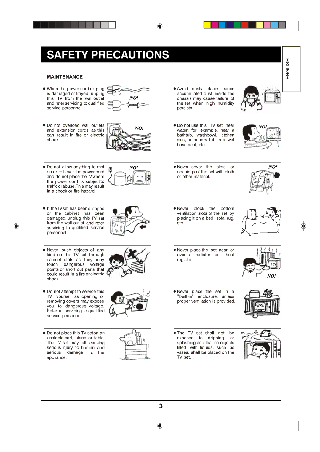 Hitachi C29-F880SN manual Safety Precautions, Maintenance 