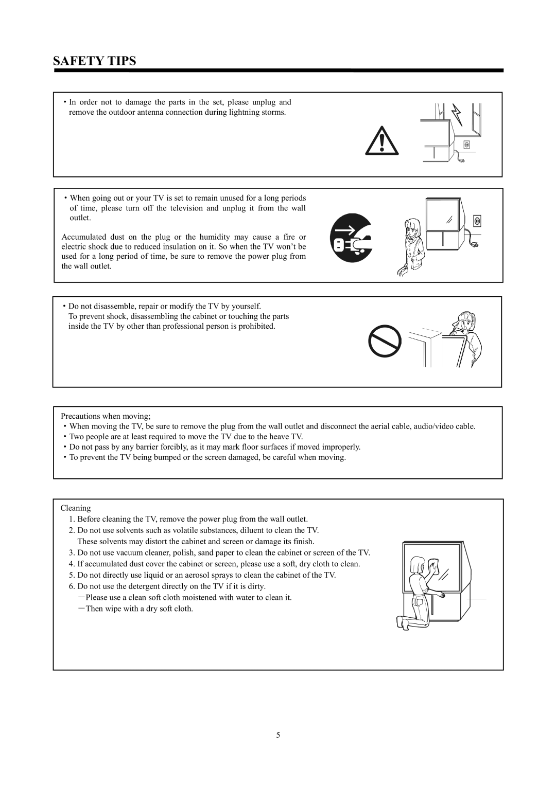 Hitachi C43-FD7000, C50-FD7000 instruction manual Safety Tips 