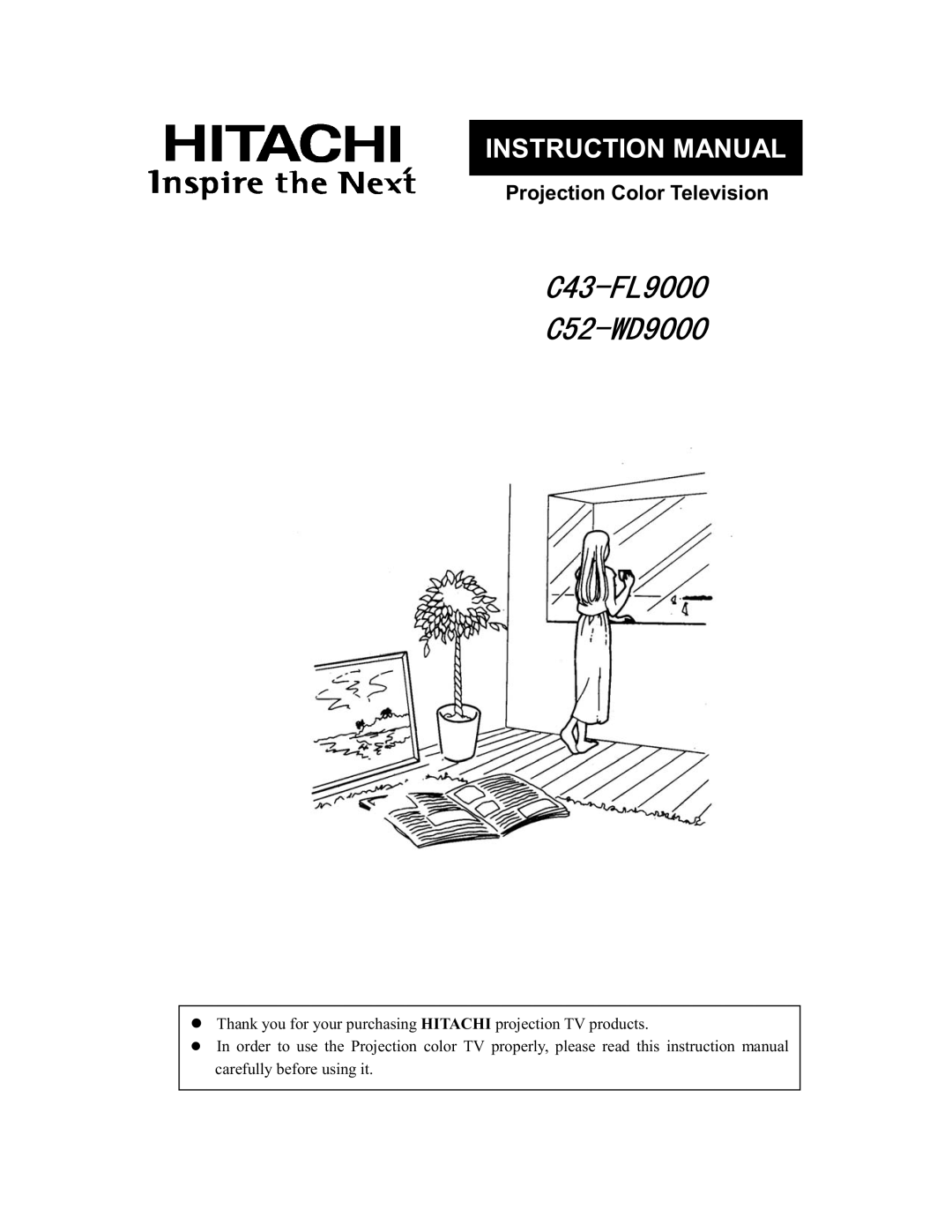 Hitachi C43-FL9000, C52-WD9000 instruction manual /  