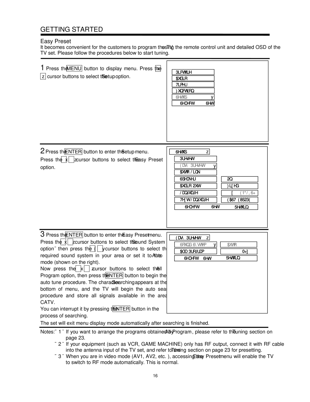 Hitachi C52-WD9000, C43-FL9000 instruction manual Easy Preset 