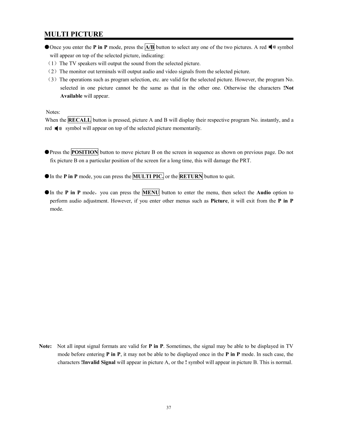 Hitachi C43-FL9000, C52-WD9000 instruction manual Multi Picture 