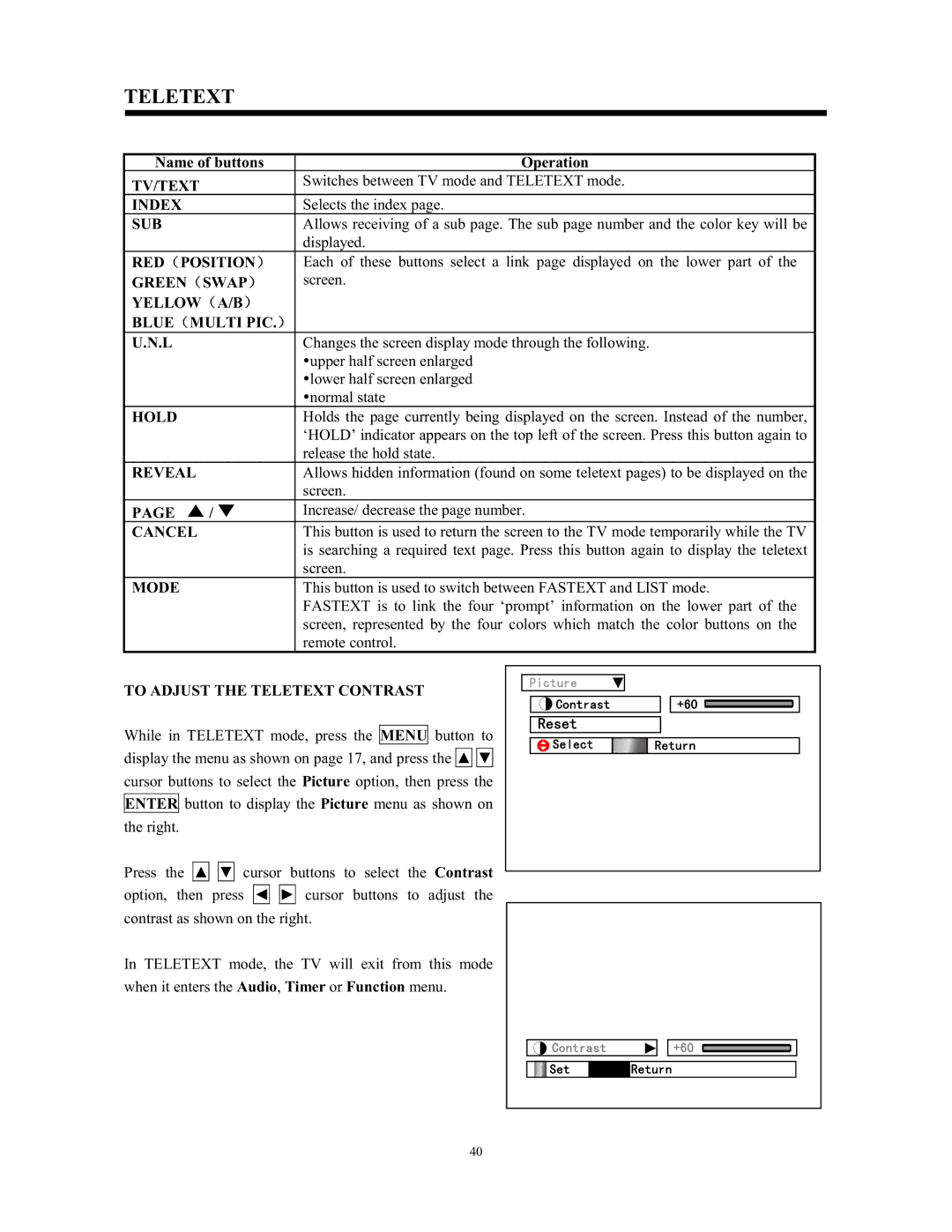 Hitachi C52-WD9000, C43-FL9000 instruction manual Teletext 