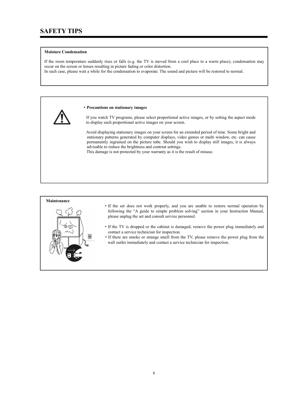 Hitachi C52-WD9000, C43-FL9000 instruction manual Moisture Condensation 