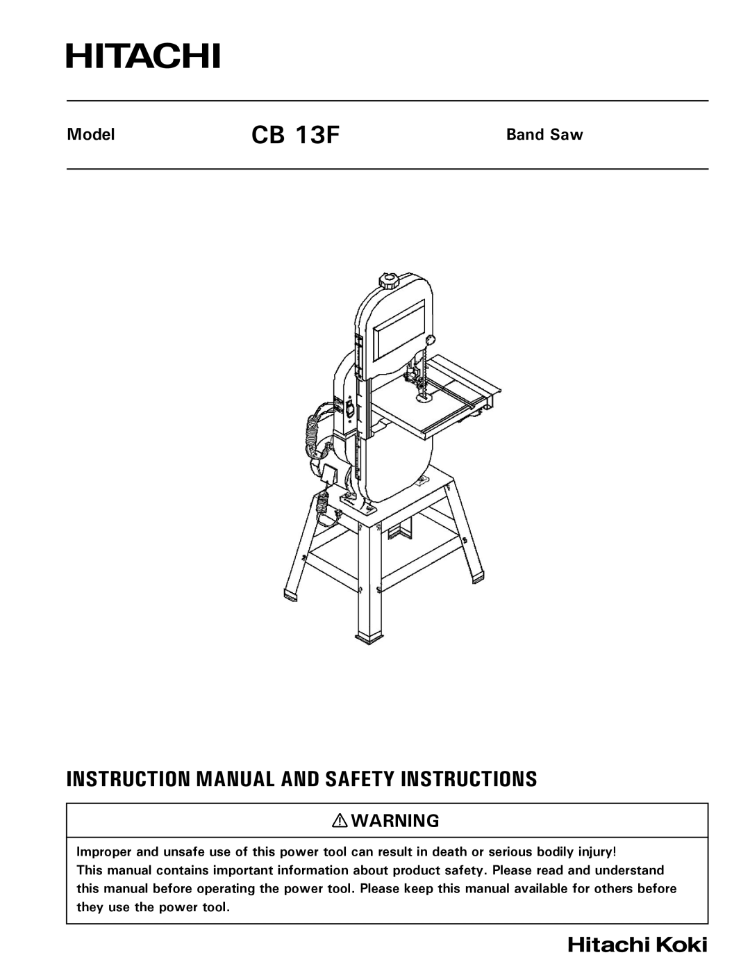 Hitachi CB 13F instruction manual 