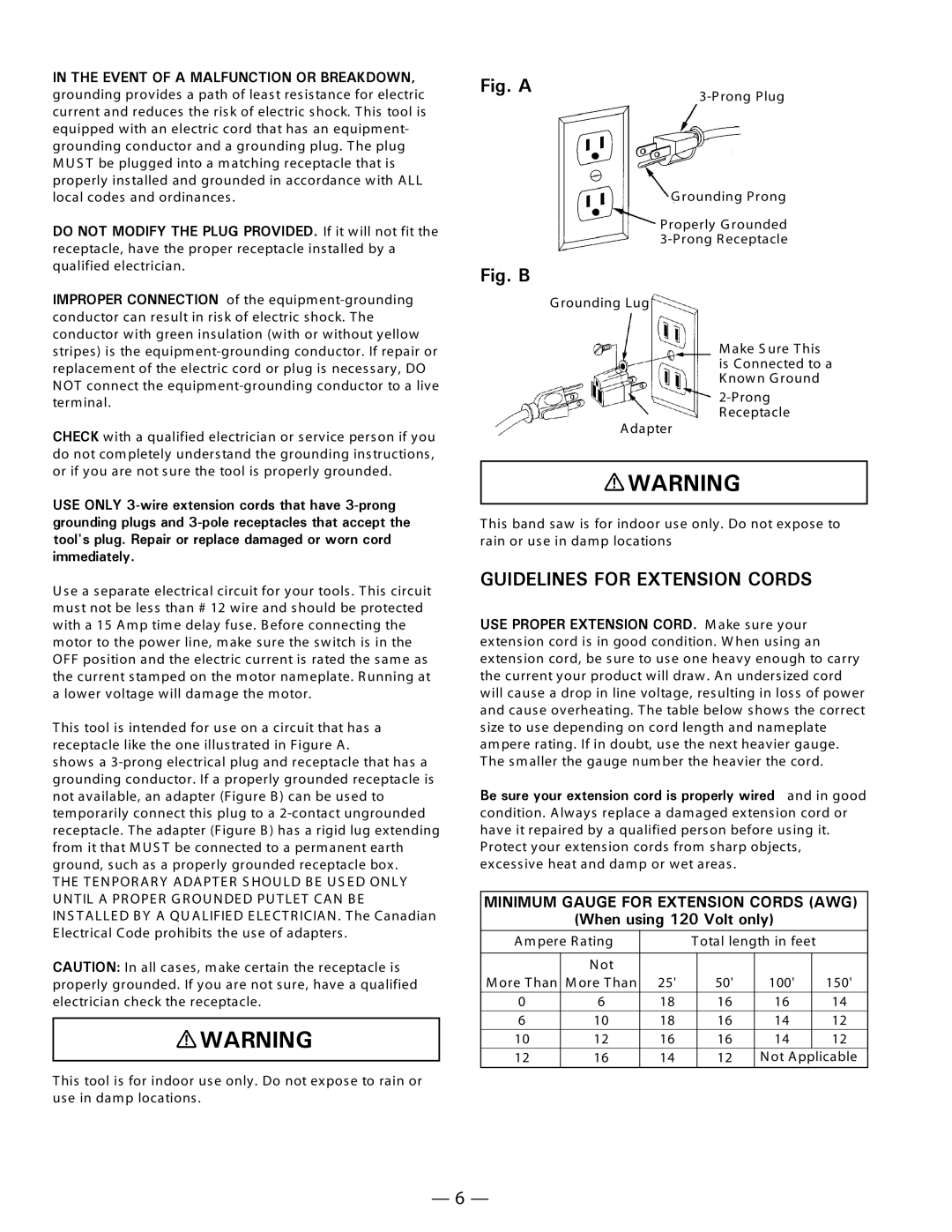 Hitachi CB 13F instruction manual Fig. a, Guidelines for Extension Cords 