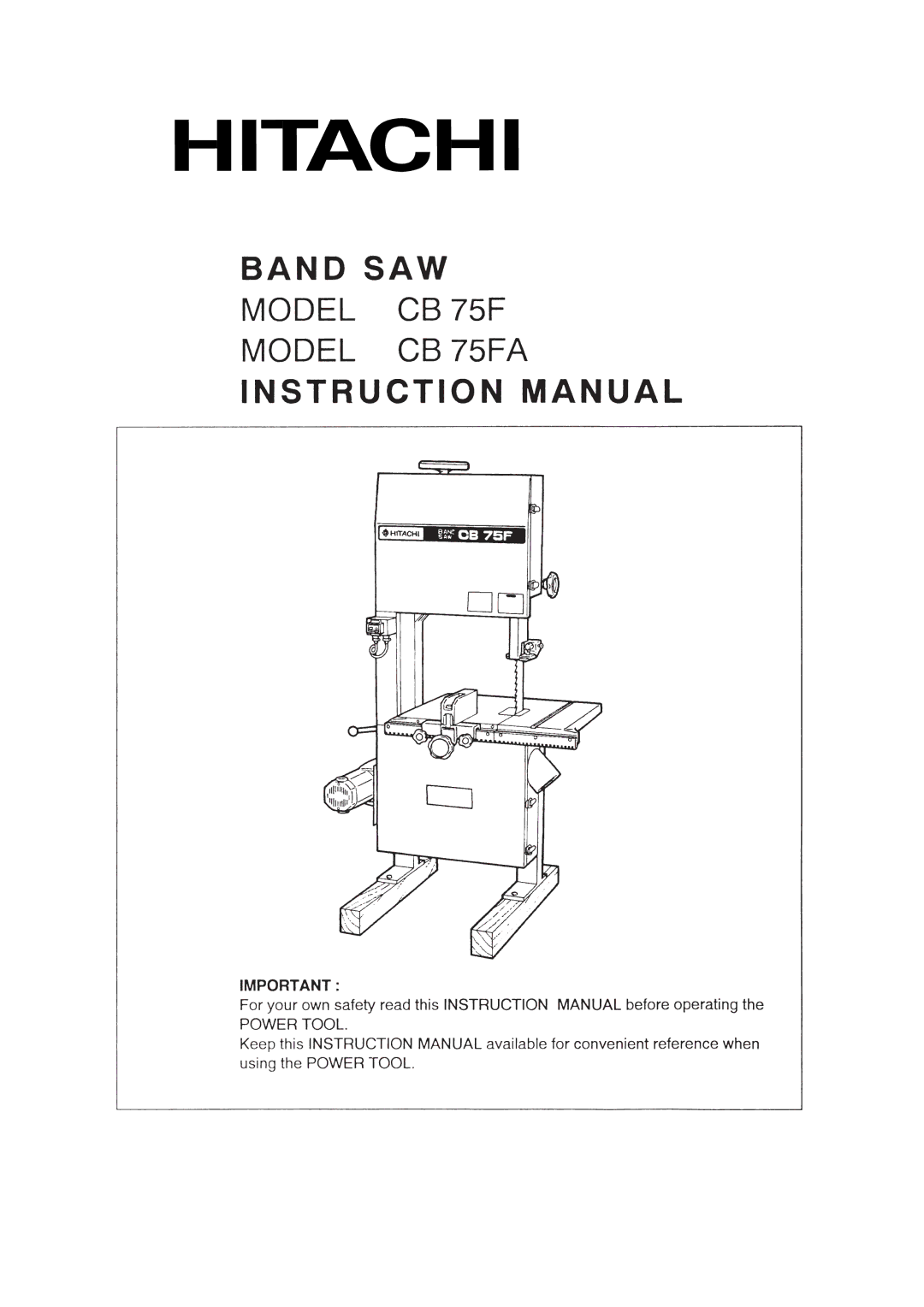 Hitachi CB 75FA manual 