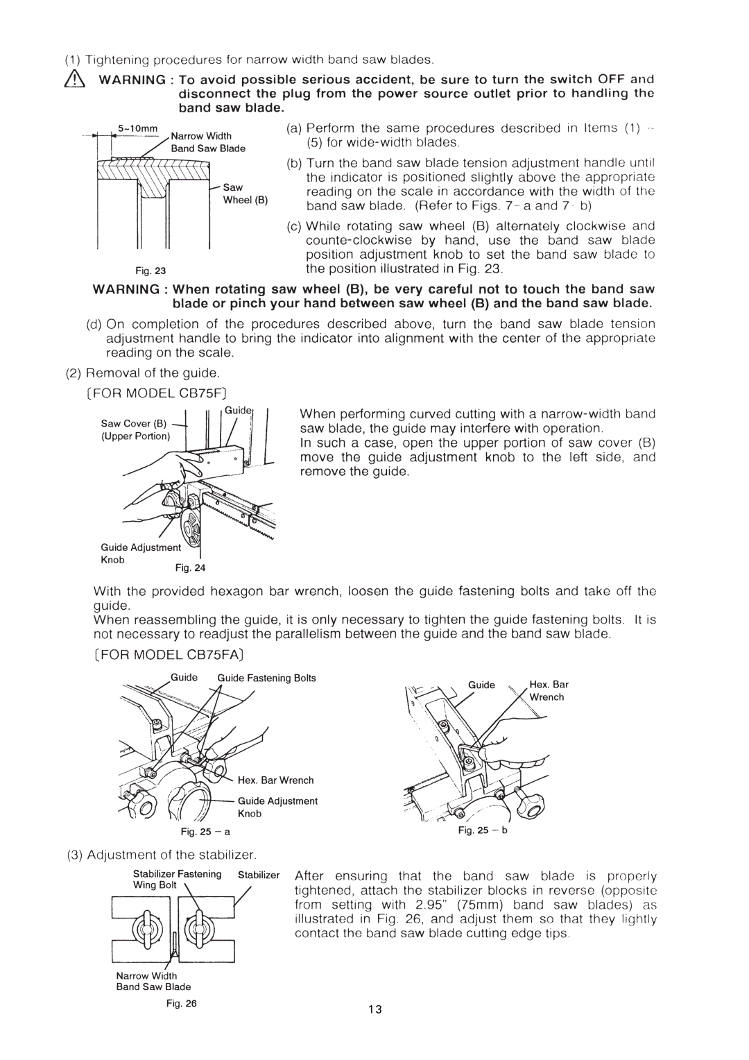 Hitachi CB 75FA manual 