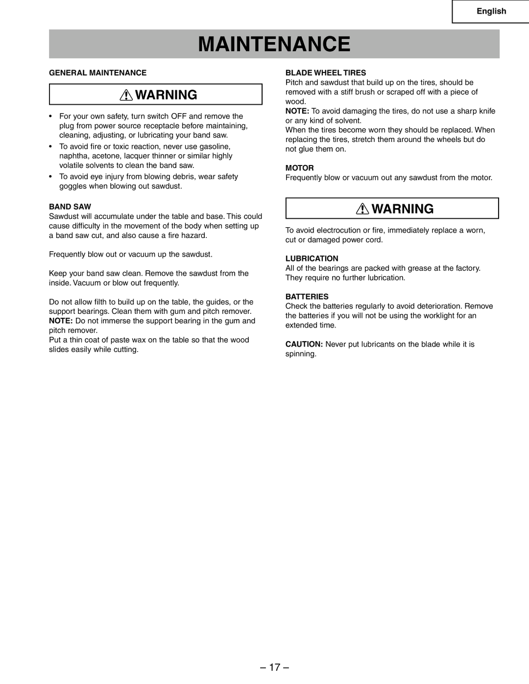 Hitachi CB6Y instruction manual Maintenance 