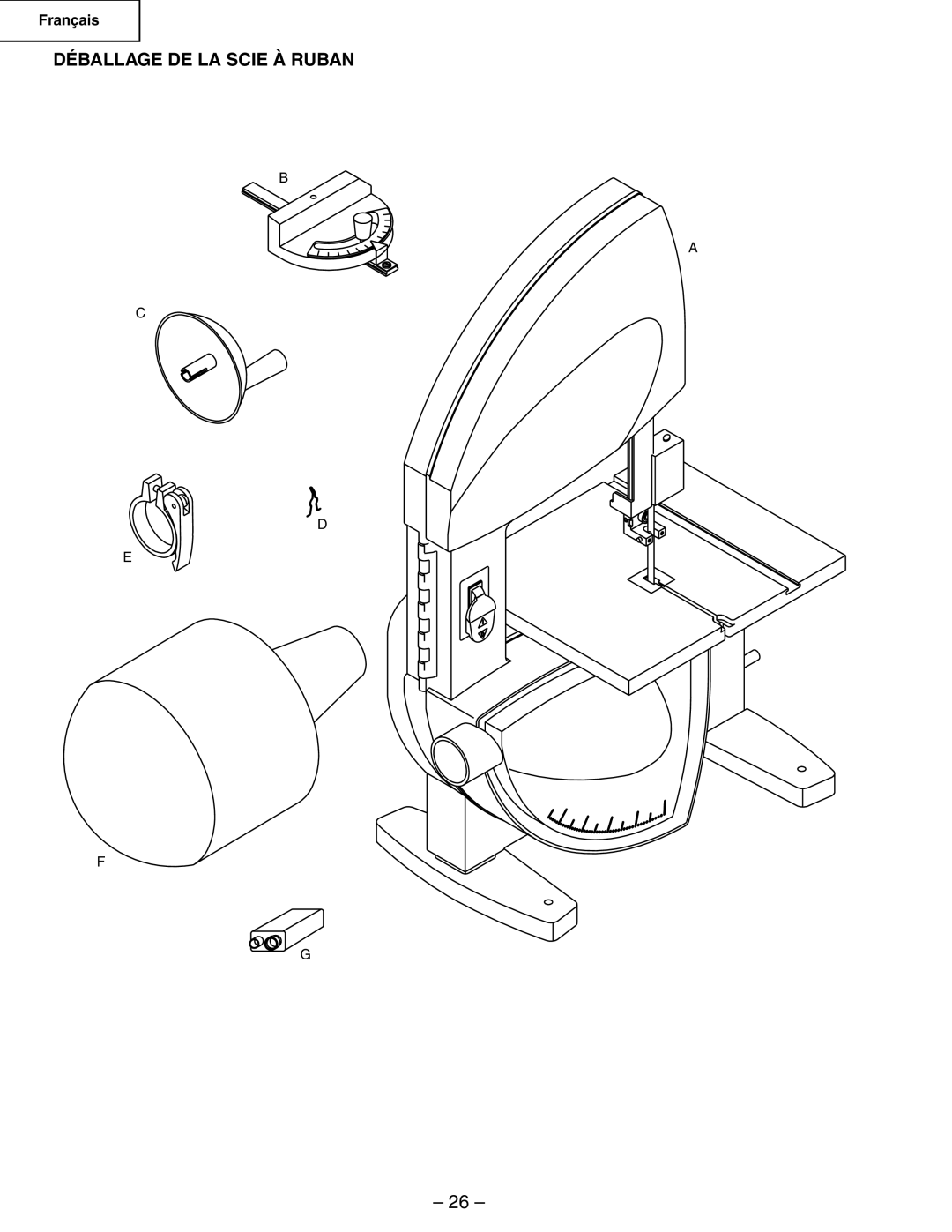 Hitachi CB6Y instruction manual Déballage DE LA Scie À Ruban 