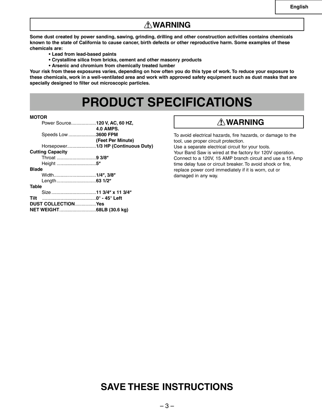 Hitachi CB6Y instruction manual Product Specifications, Motor, Dust Collection, NET Weight 