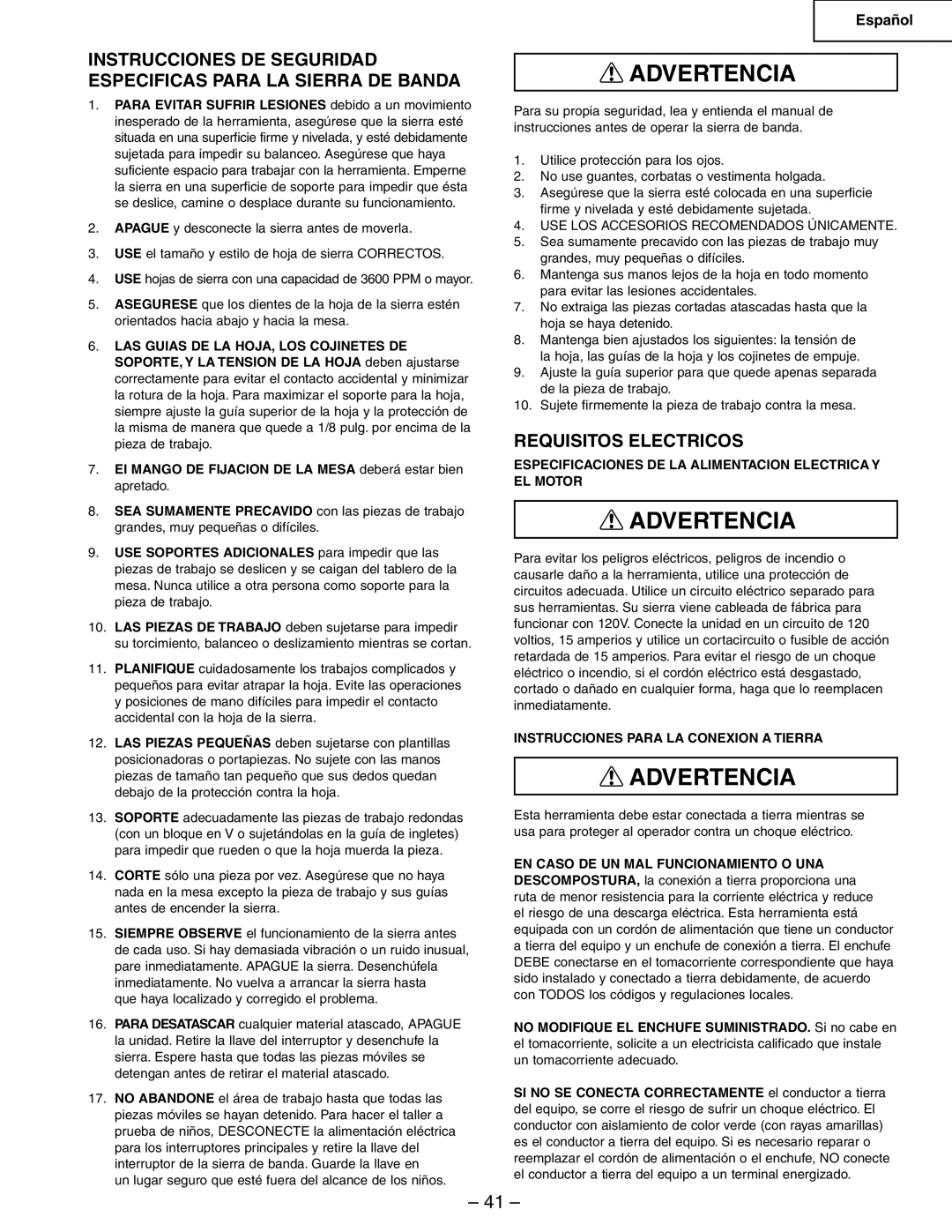 Hitachi CB6Y Requisitos Electricos, USE LOS Accesorios Recomendados Únicamente, Instrucciones Para LA Conexion a Tierra 