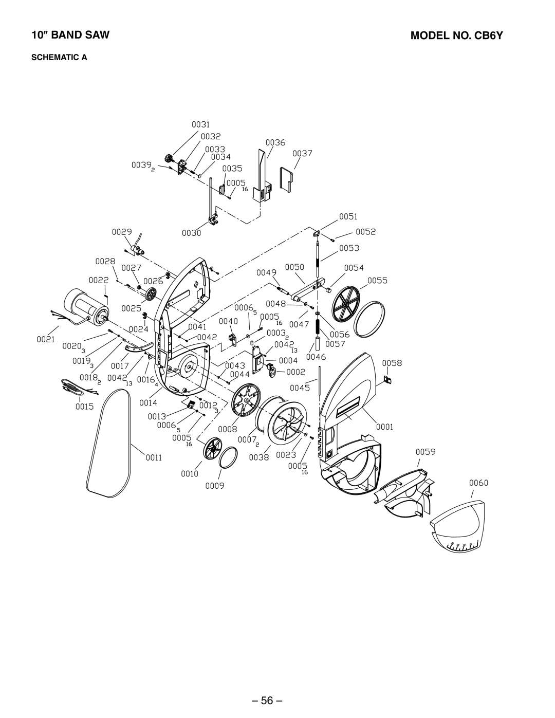 Hitachi instruction manual 10″ Band SAW, Model NO. CB6Y, Schematic a 