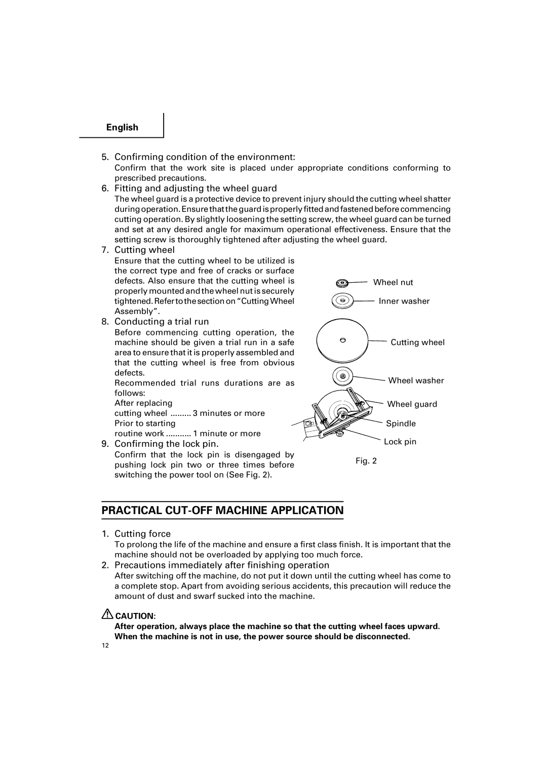 Hitachi CC 12Y instruction manual Practical CUT-OFF Machine Application 