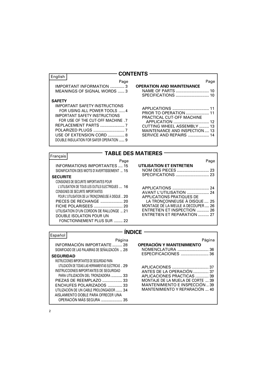 Hitachi CC 12Y instruction manual Contents 