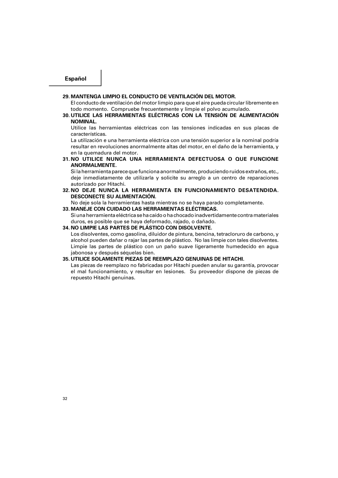 Hitachi CC 12Y Mantenga Limpio EL Conducto DE Ventilación DEL Motor, Maneje CON Cuidado LAS Herramientas Eléctricas 