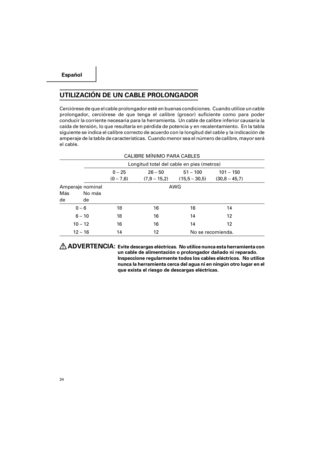 Hitachi CC 12Y instruction manual Utilización DE UN Cable Prolongador 