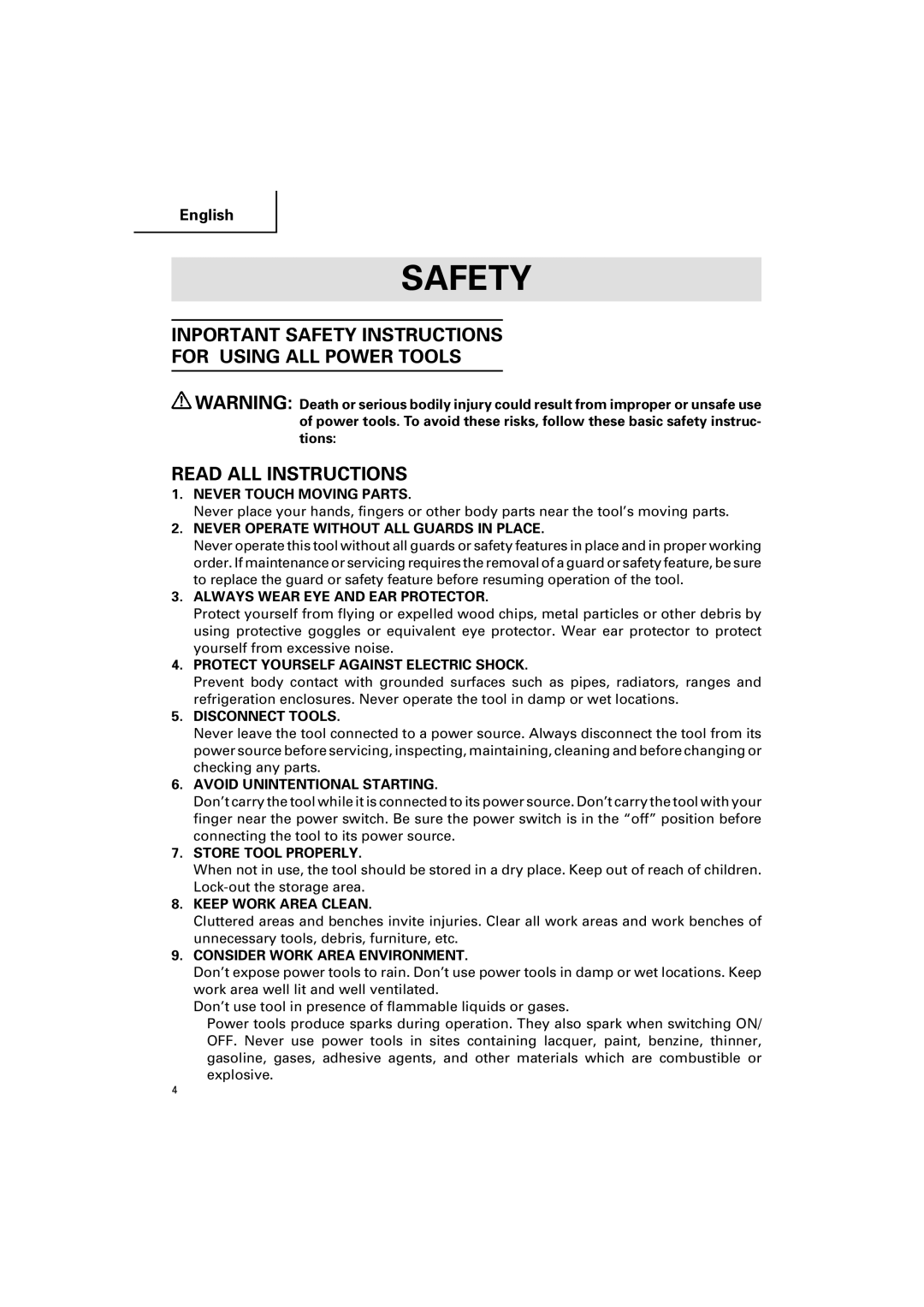 Hitachi CC 12Y instruction manual Safety 