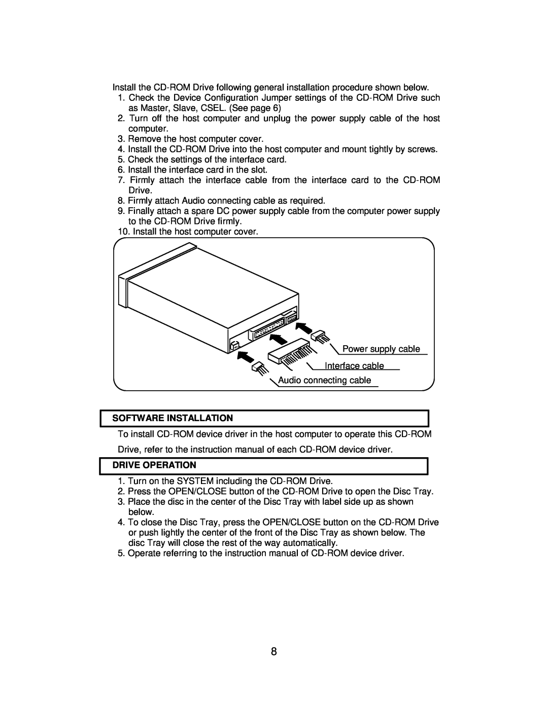 Hitachi CDR-8130 instruction manual Software Installation, Drive Operation 