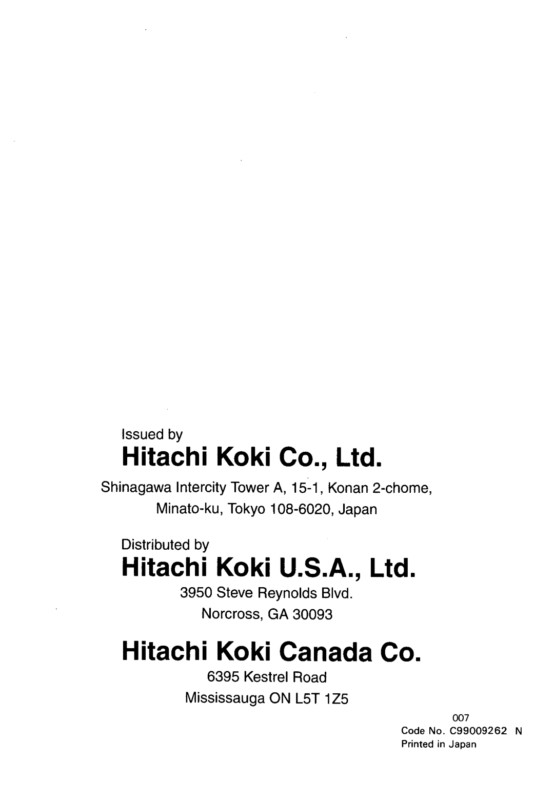 Hitachi CE 16 manual 