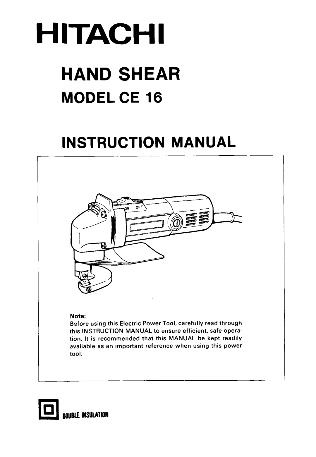 Hitachi CE 16 manual 