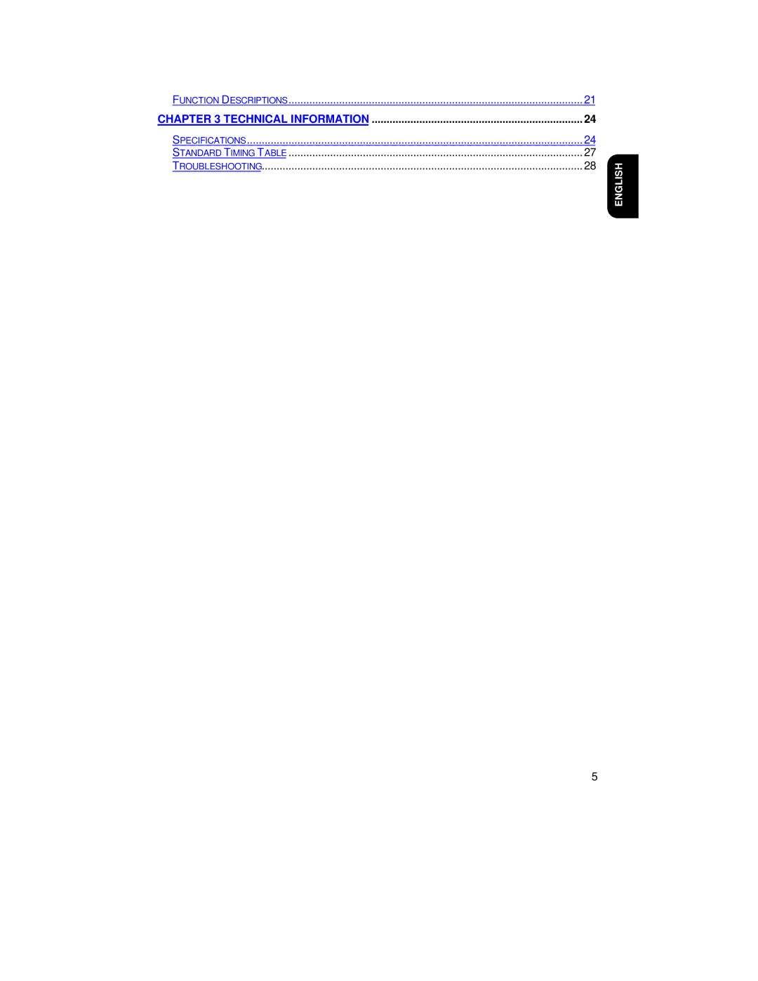 Hitachi CML152XW manual Technical Information 