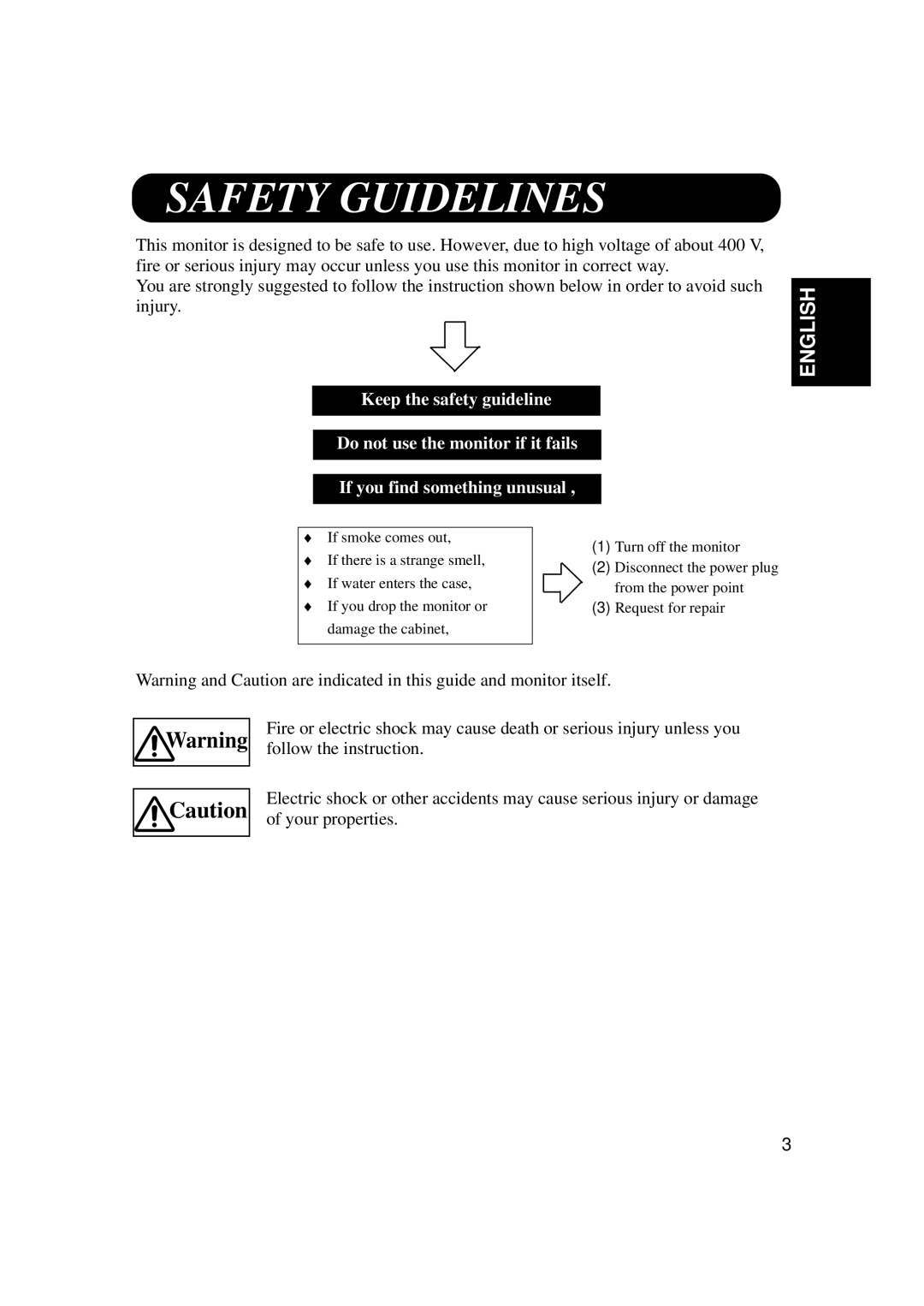 Hitachi CMP307XU manual Safety Guidelines 