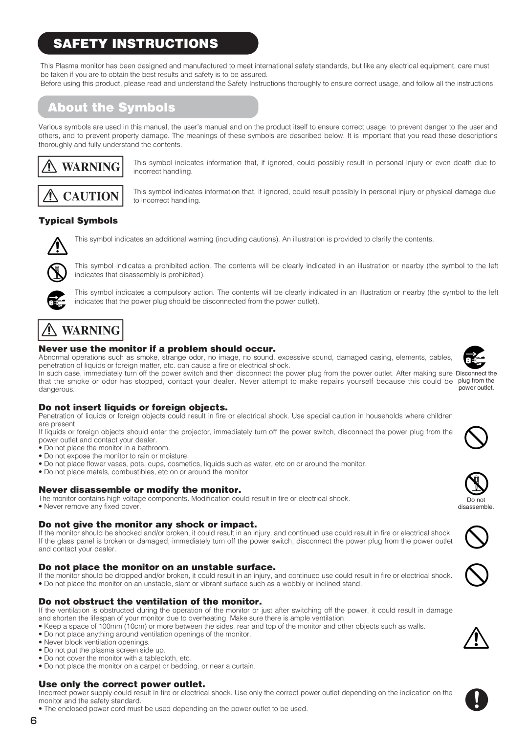 Hitachi CMP4211, CMP4212 user manual Safety Instructions, About the Symbols 