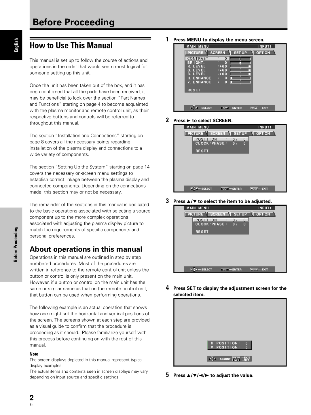 Hitachi CMP5000WXU, CMP5000WXJ user manual Before Proceeding, How to Use This Manual, About operations in this manual 