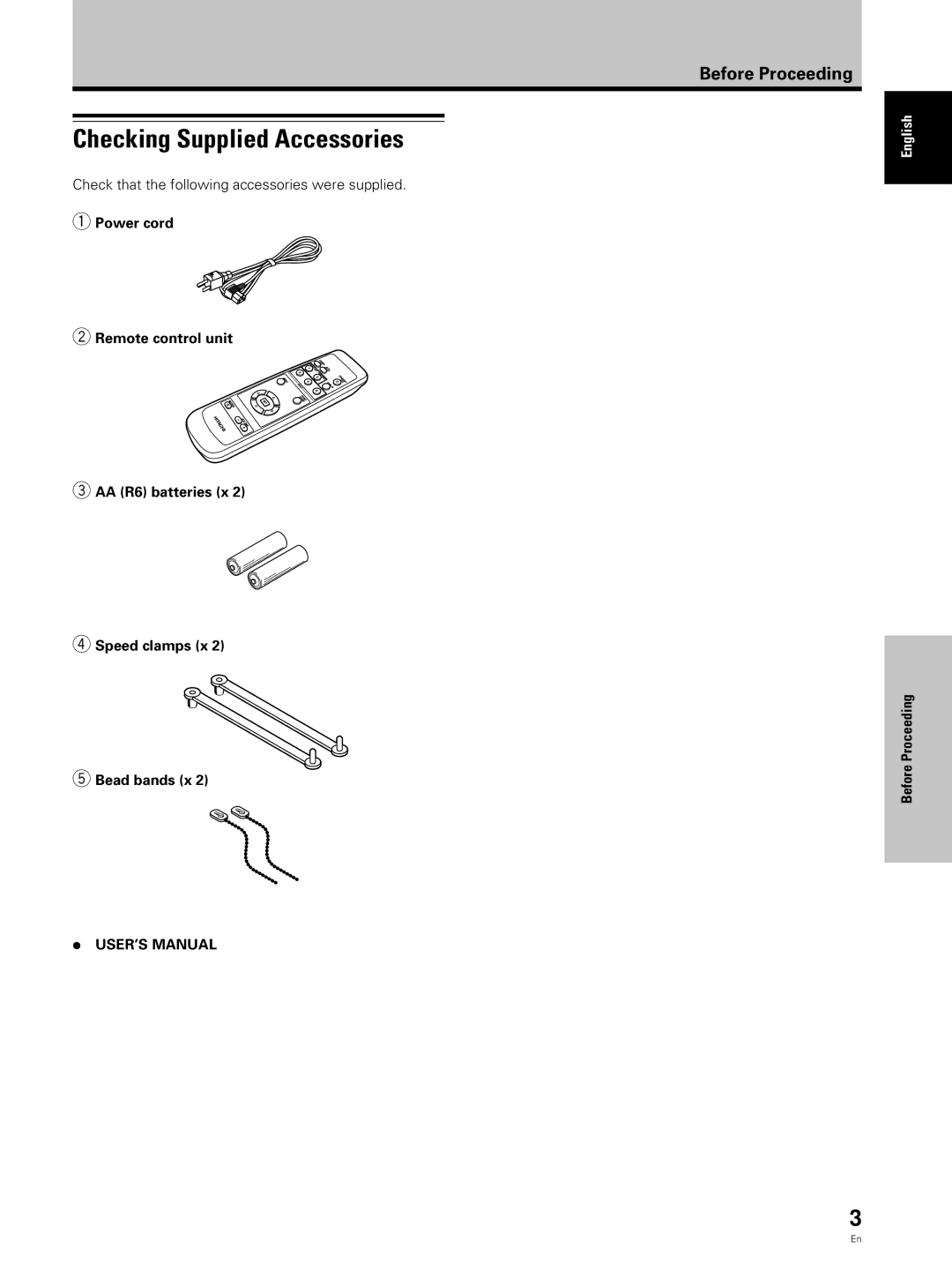 Hitachi CMP5000WXJ, CMP5000WXU user manual Checking Supplied Accessories 