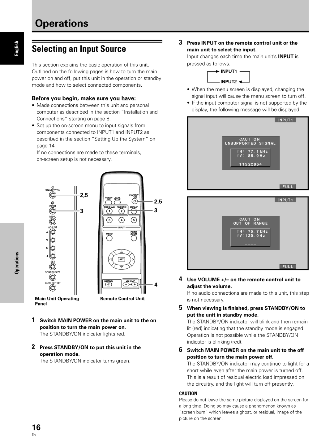 Hitachi CMP5000WXU, CMP5000WXJ user manual Operations, Selecting an Input Source, Before you begin, make sure you have 