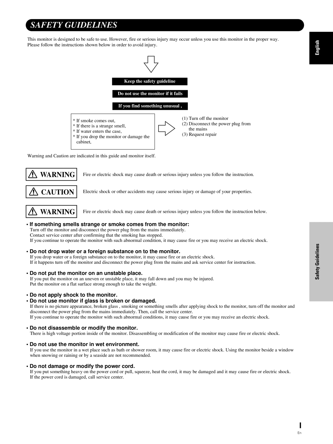 Hitachi CMP5000WXJ, CMP5000WXU user manual Safety Guidelines 