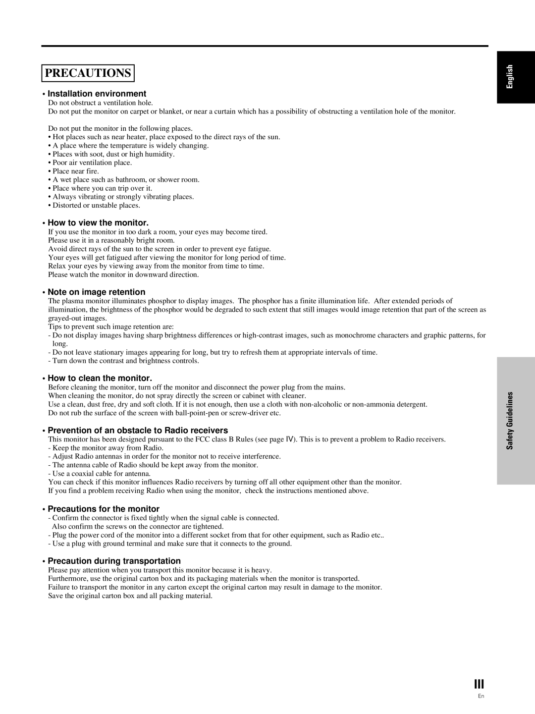 Hitachi CMP5000WXJ, CMP5000WXU user manual Iii 