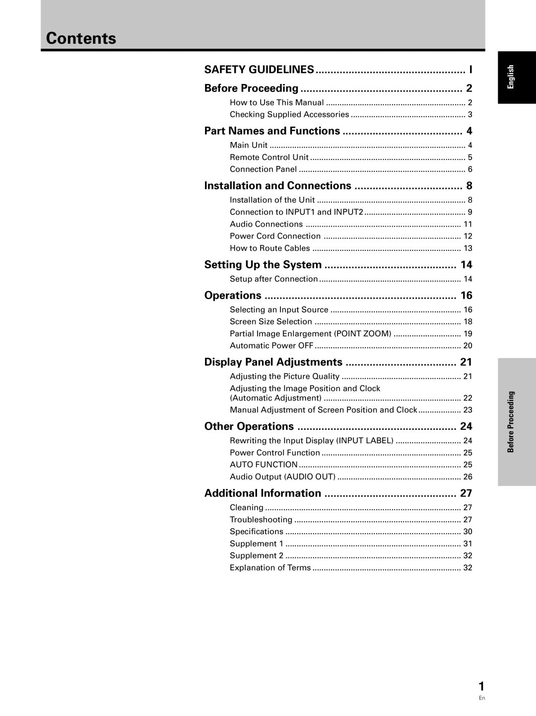 Hitachi CMP5000WXJ, CMP5000WXU user manual Contents 