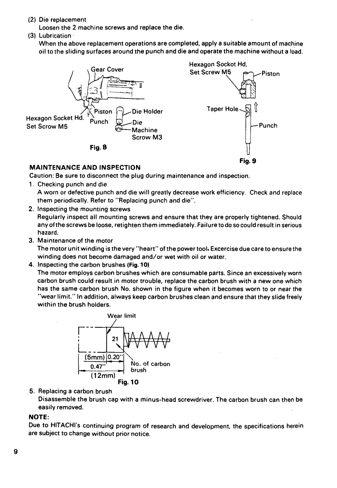 Hitachi CN 16 manual 