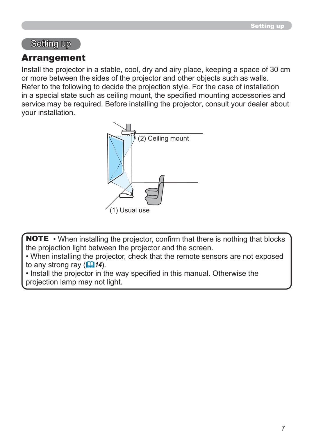 Hitachi CP-A200 user manual Arrangement, RxuLqvwdoodwlrq 