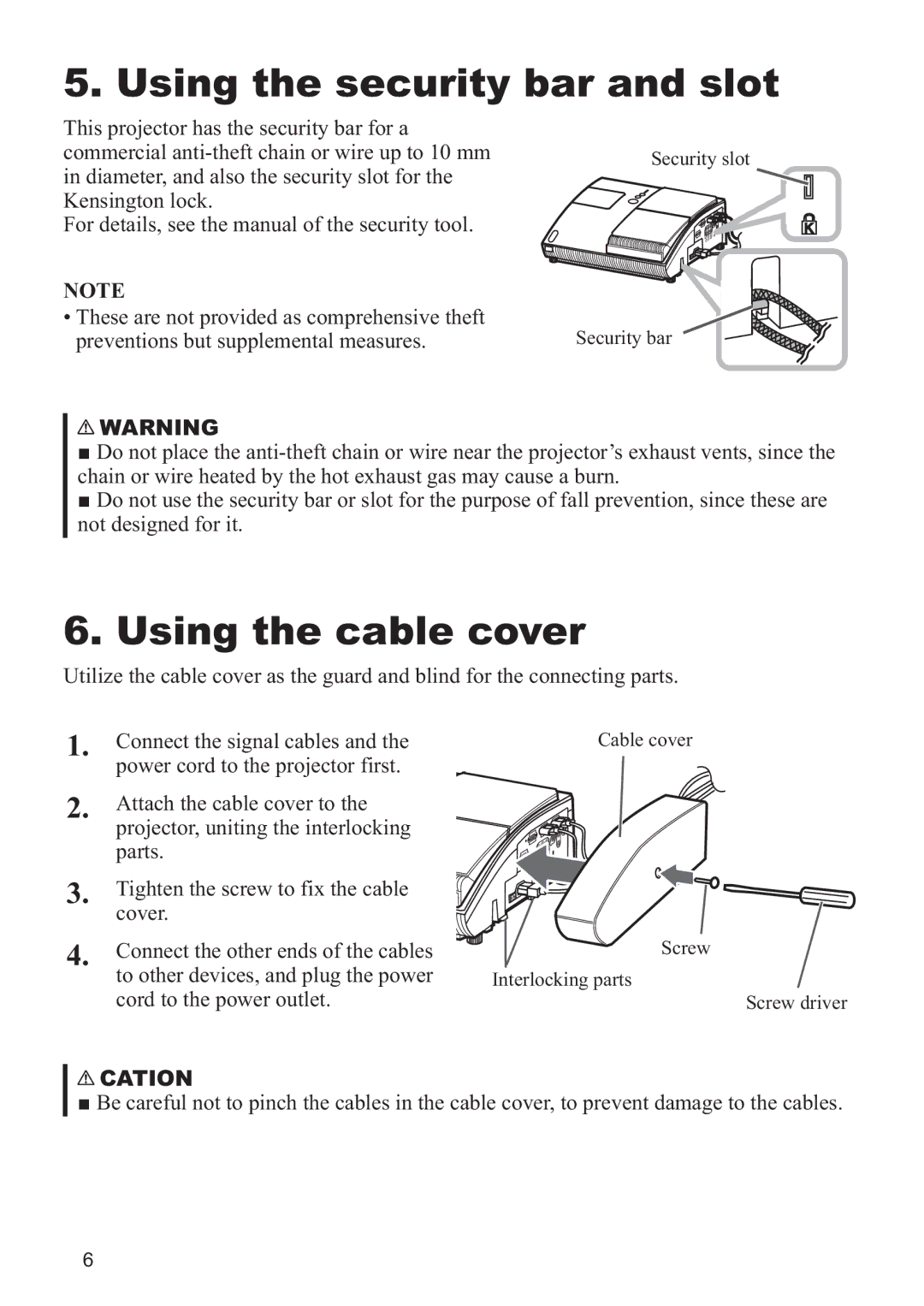 Hitachi CP-A200 user manual Cation 