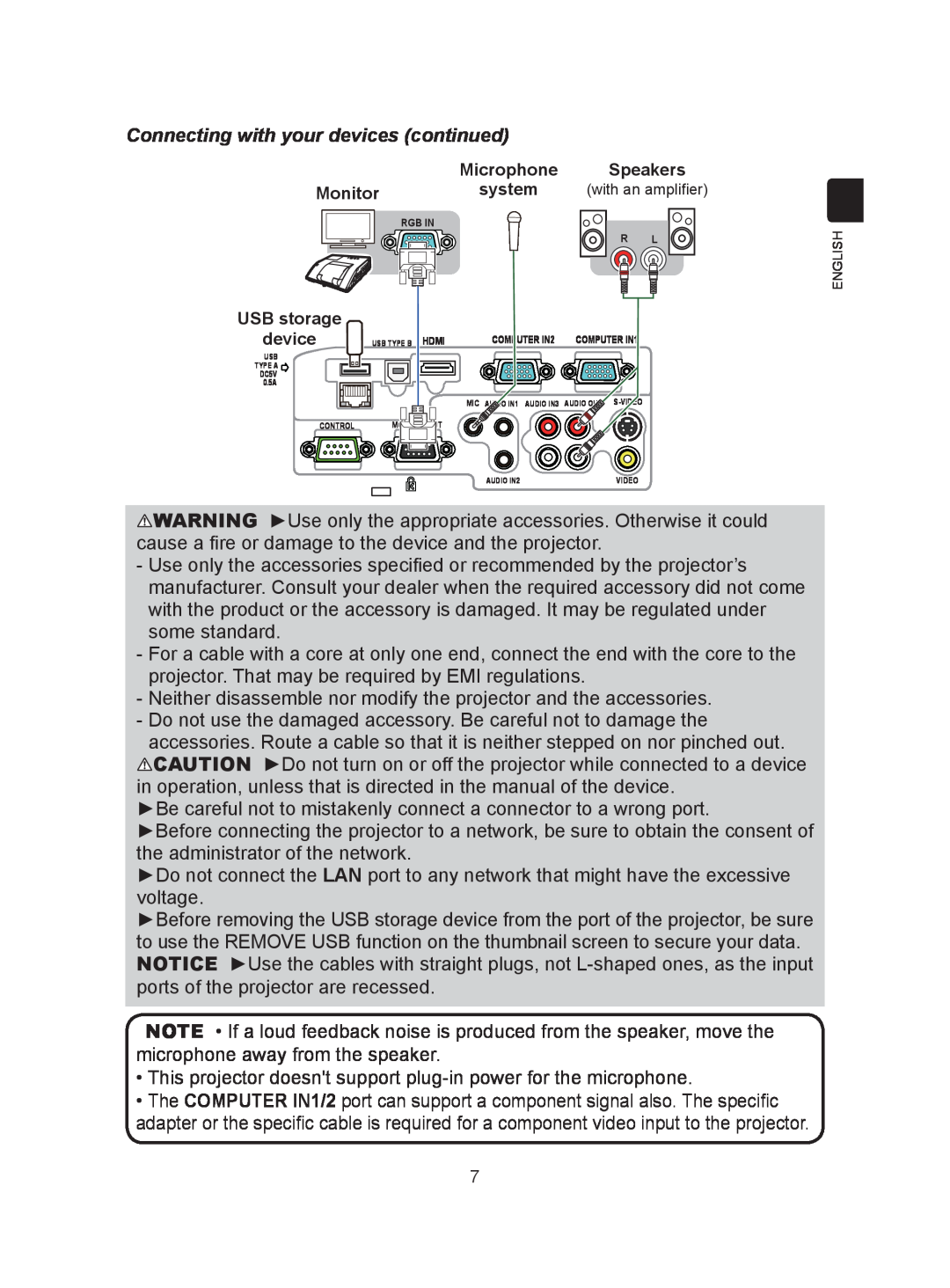 Hitachi CP-A300N user manual Connecting with your devices continued 