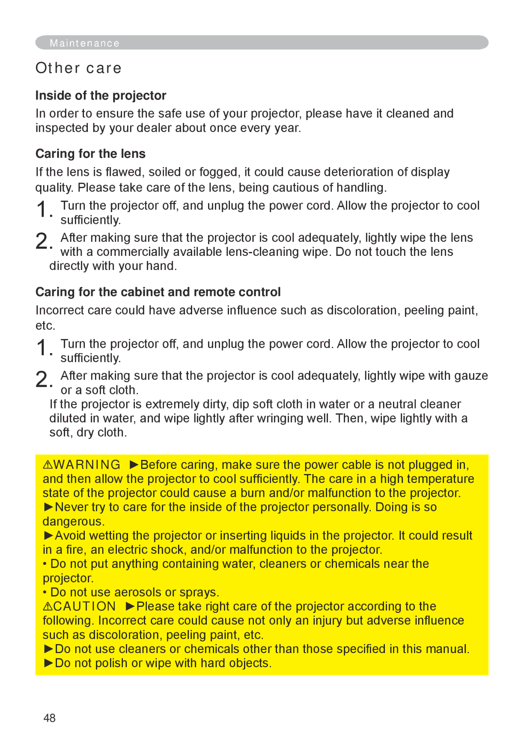 Hitachi CP-RX70 user manual 