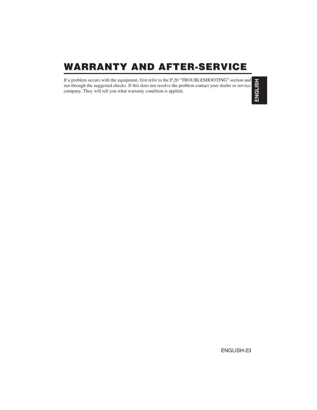 Hitachi CP-S225W user manual Warranty and AFTER-SERVICE 