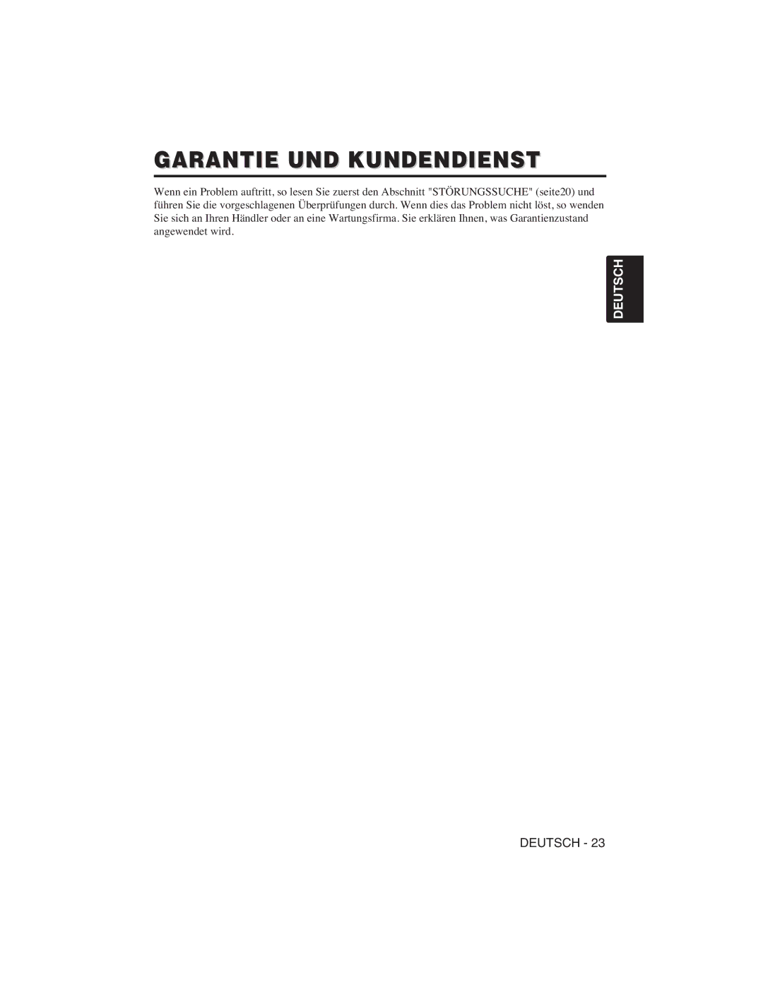 Hitachi CP-S225W user manual Garantie UND Kundendienst 