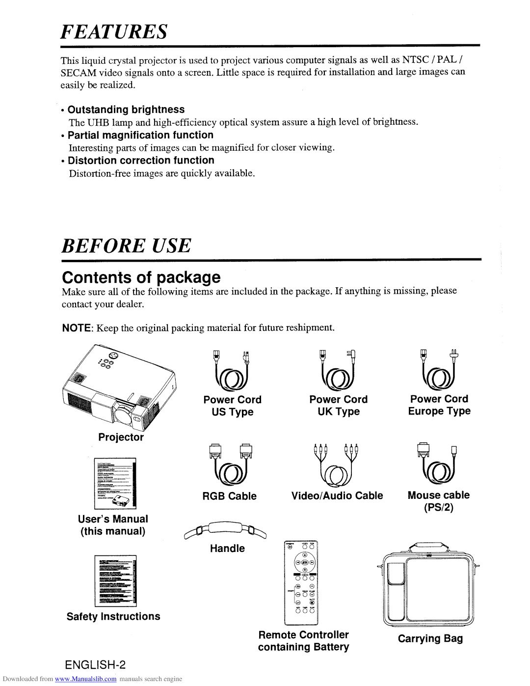 Hitachi CP-S310W manual 
