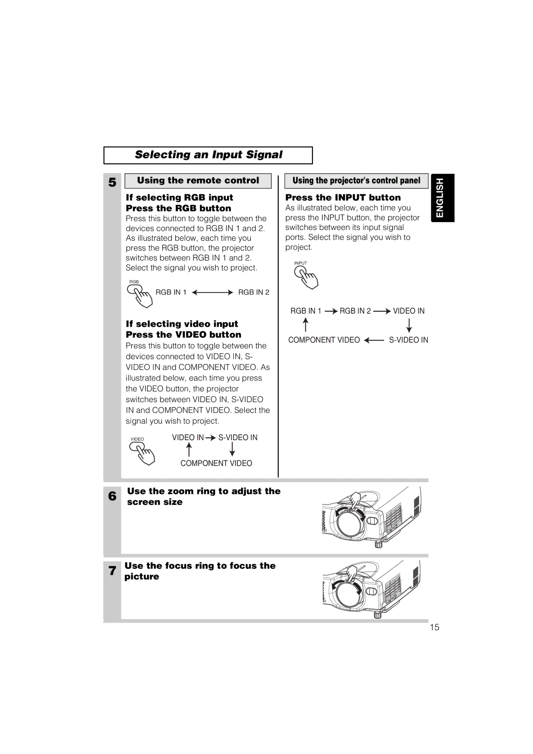 Hitachi CP-X327W, CP-S317W user manual Selecting an Input Signal 